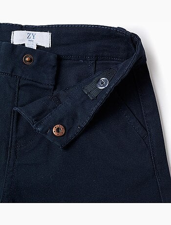 Short chino midi en sergé avec poches