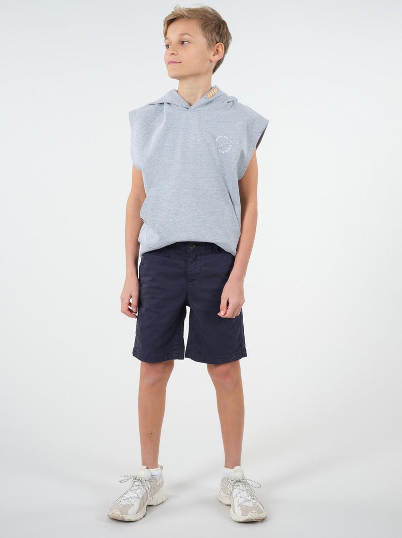 Short chino uni 'Deeluxe' Bleu marine - Kiabi