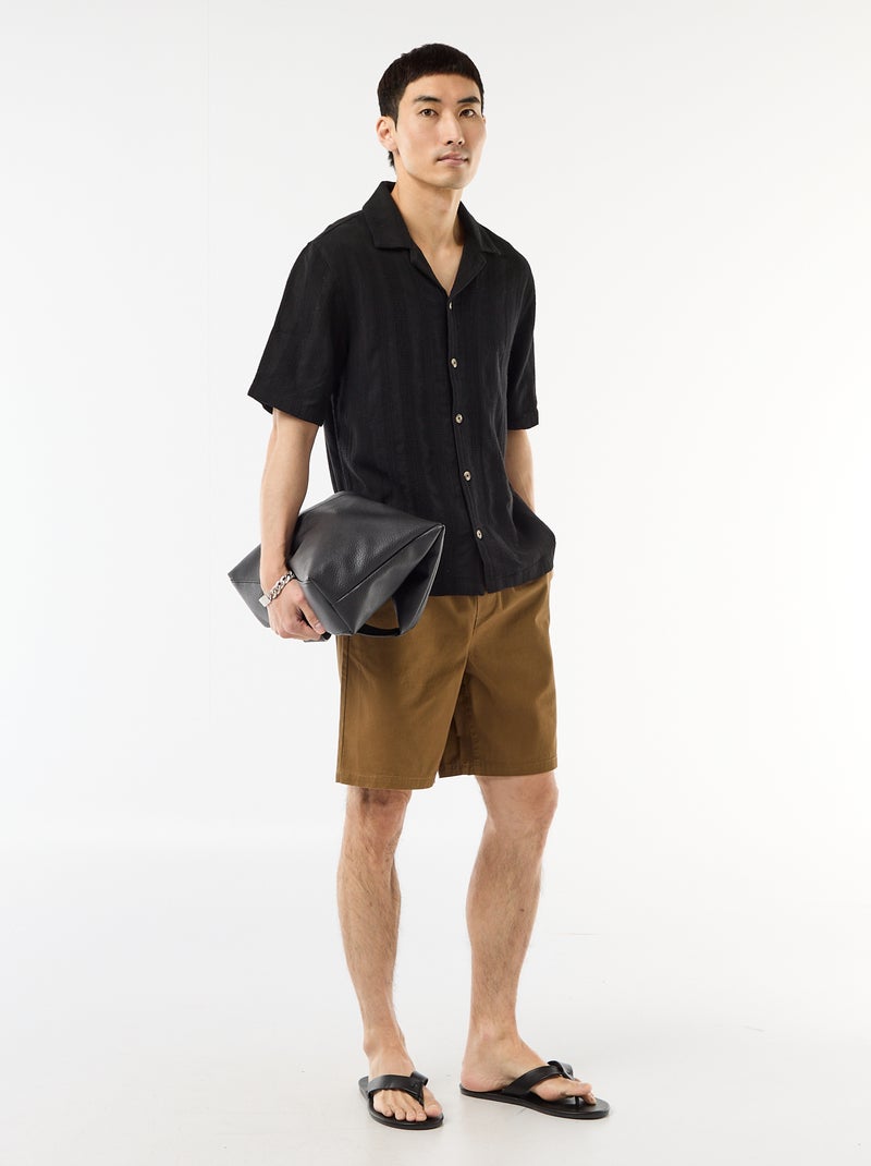 Short chino uni Marron - Kiabi