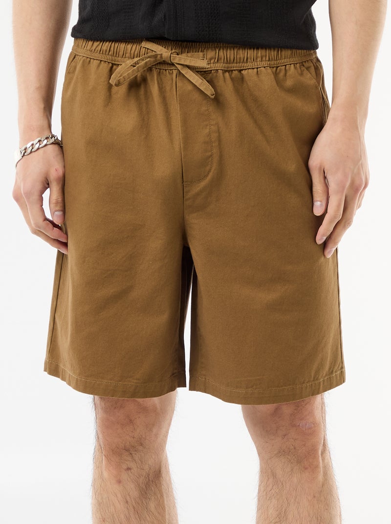 Short chino uni Marron - Kiabi