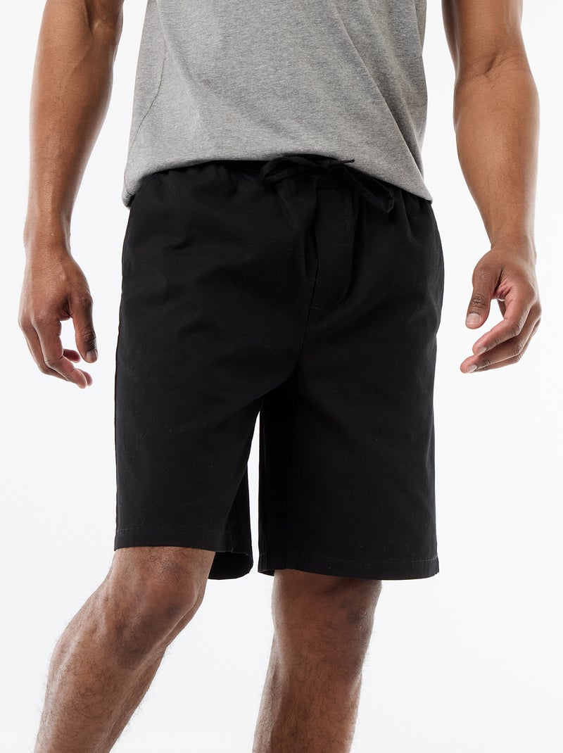 Short chino uni Noir - Kiabi