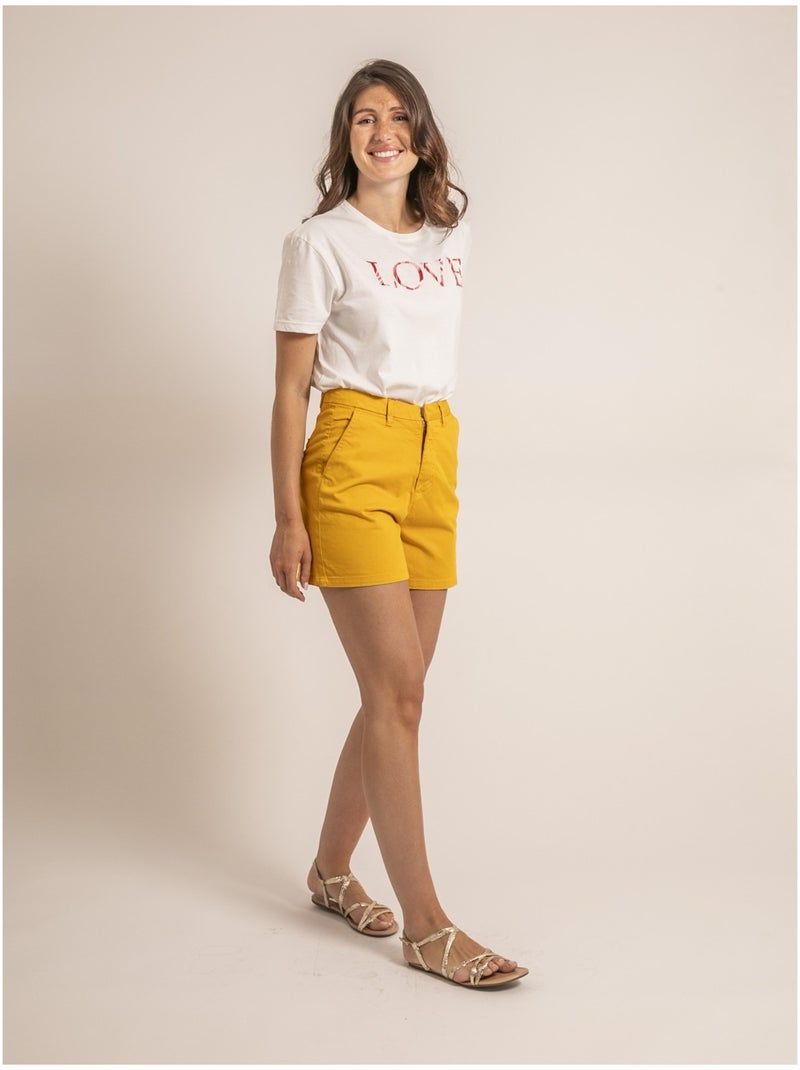 Short chino XIMENA Moutarde - Kiabi
