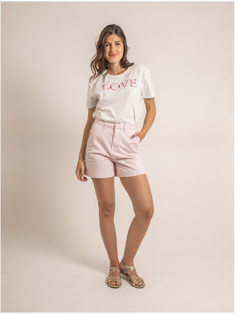 Short chino XIMENA Rose - Kiabi