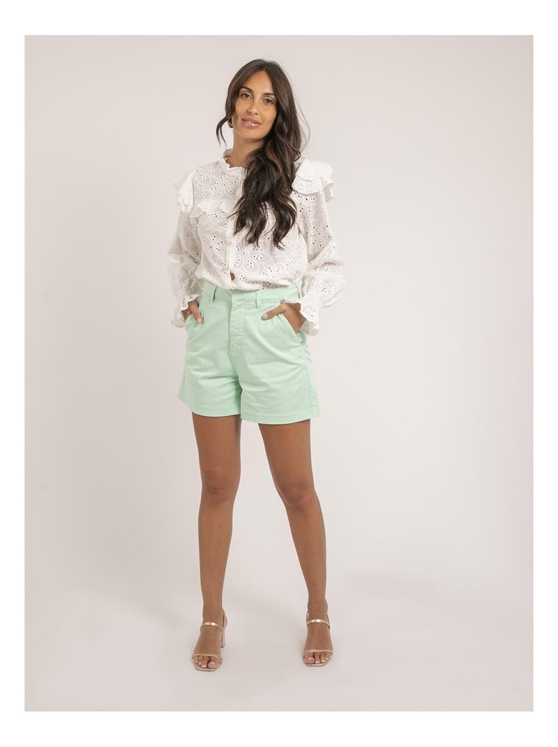 Short chino XIMENA Vert d'eau - Kiabi