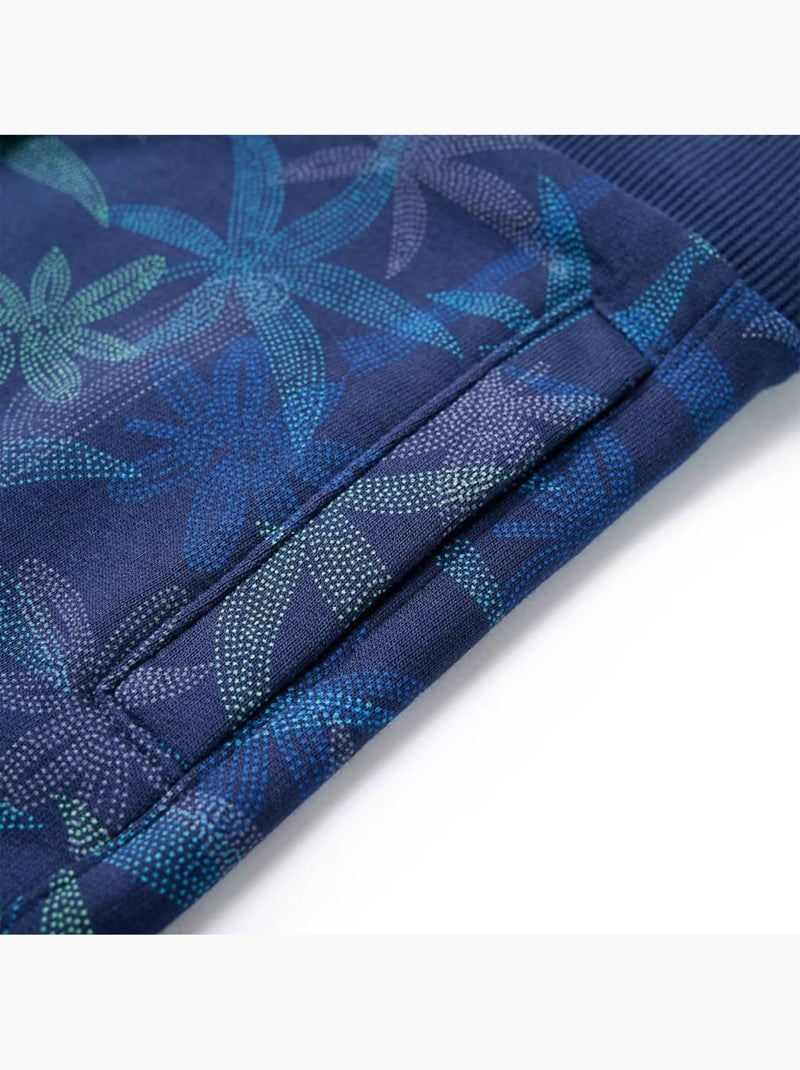 Short coton 100% à imprimé végétal avec cordon - vidaxl Bleu - Kiabi