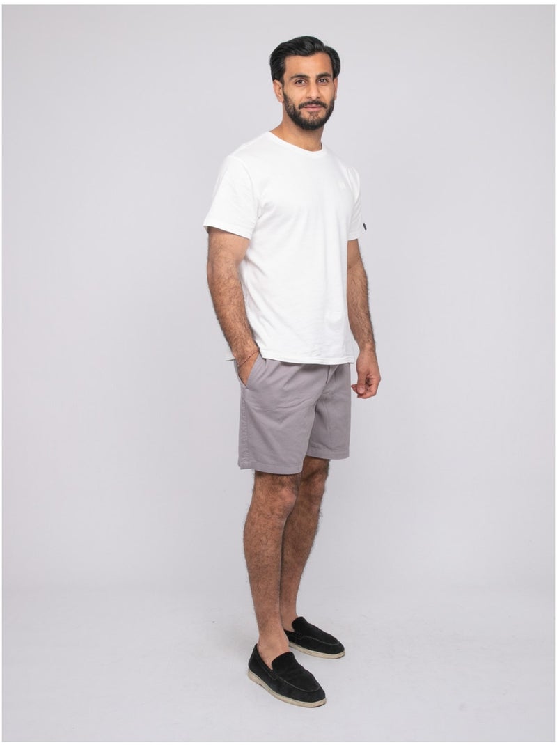 Short coton CASSIS Gris clair - Kiabi