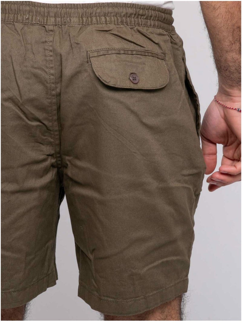Short coton CASSIS Kaki - Kiabi