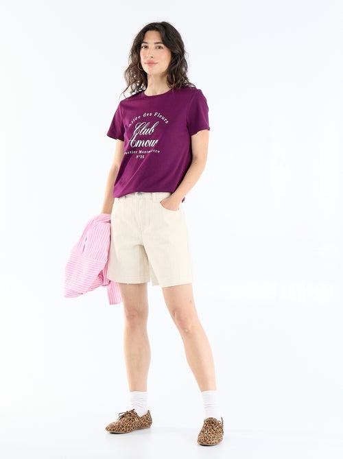 Short coupe courte avec surpiqûres fantaisies - Kiabi