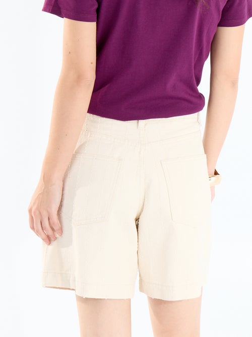 Short coupe courte avec surpiqûres fantaisies - Kiabi