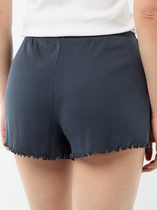 Short court de pyjama en coton uni - Kiabi