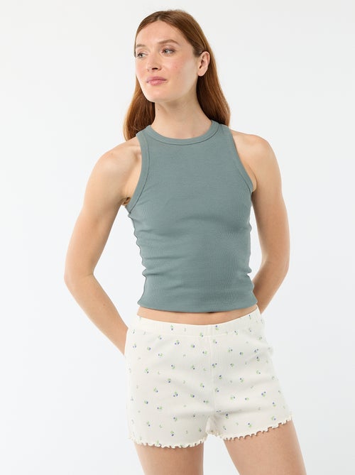 Short court de pyjama 'fleurs' all-over en coton - Kiabi