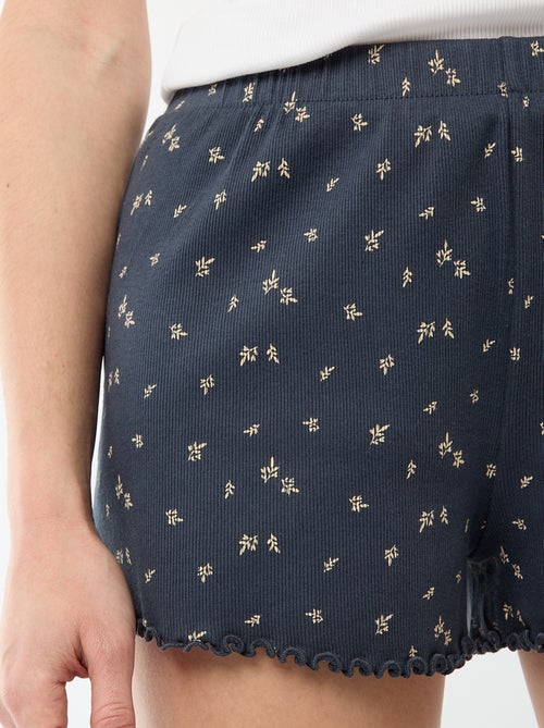 Short court de pyjama 'fleurs' all-over en coton - Kiabi