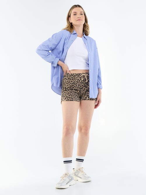 Short court en coton uni avec lien - Kiabi Short court en coton uni avec lien - Kiabi