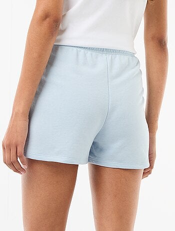 Short court en coton uni avec lien