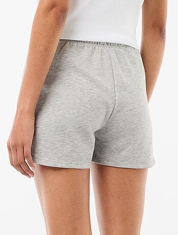 Short court en coton uni avec lien