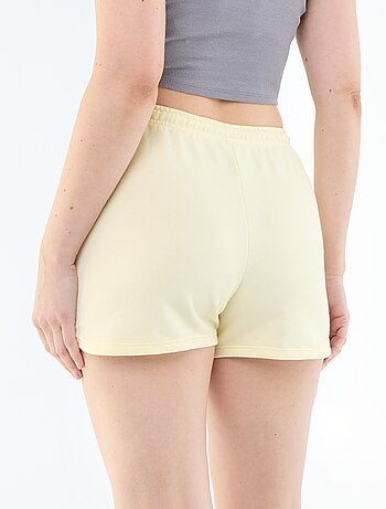 Short court en coton uni avec lien