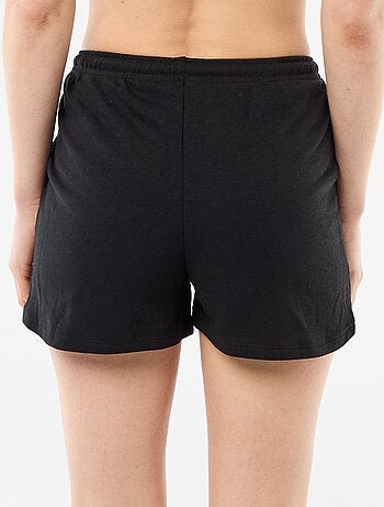 Short court en coton uni avec lien