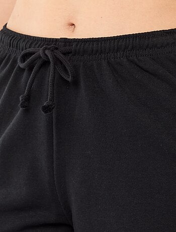 Short court en coton uni avec lien