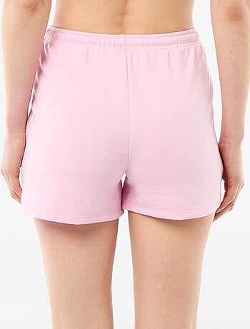 Short court en coton uni avec lien