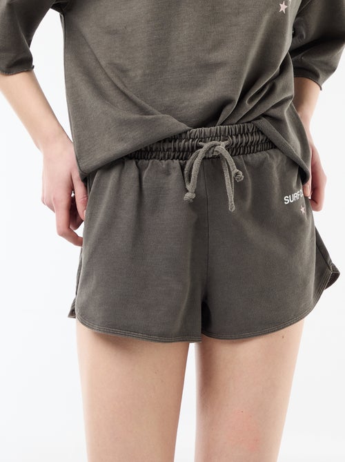 Short court en french terry avec inscription - Kiabi