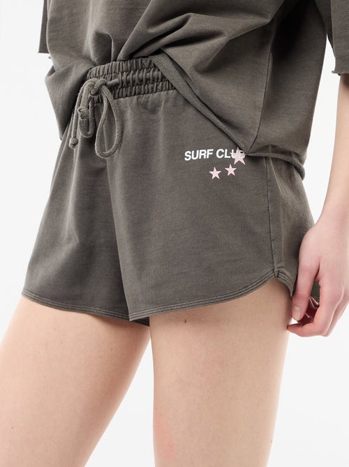 Short court en french terry avec inscription - Kiabi