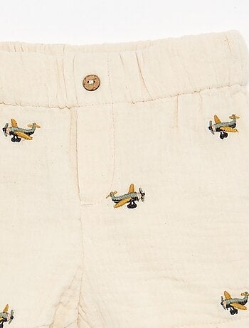 Short court en gaze de coton