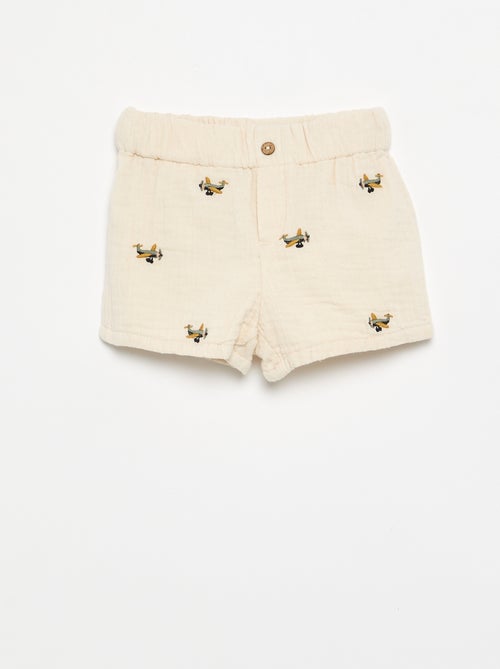 Short court en gaze de coton - Kiabi
