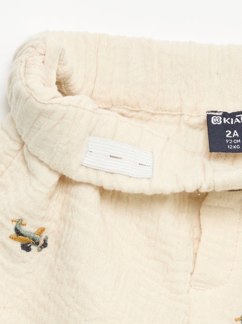 Short court en gaze de coton - Kiabi