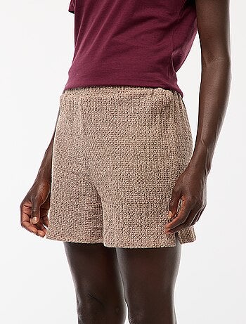 Short court en maille gaufrée