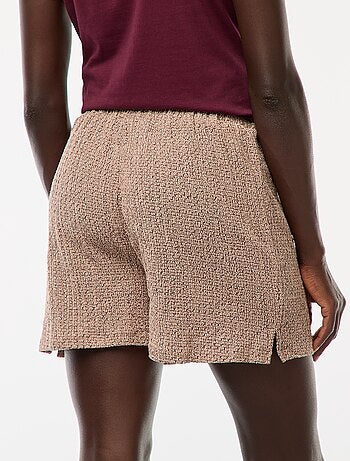 Short court en maille gaufrée