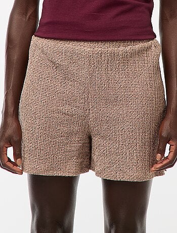 Short court en maille gaufrée