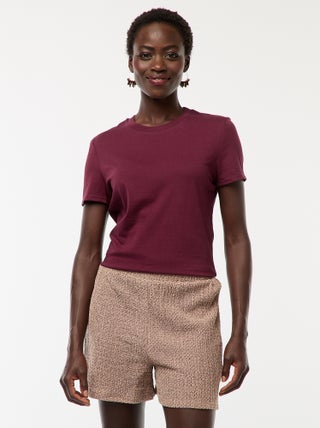 Short court en maille gaufrée