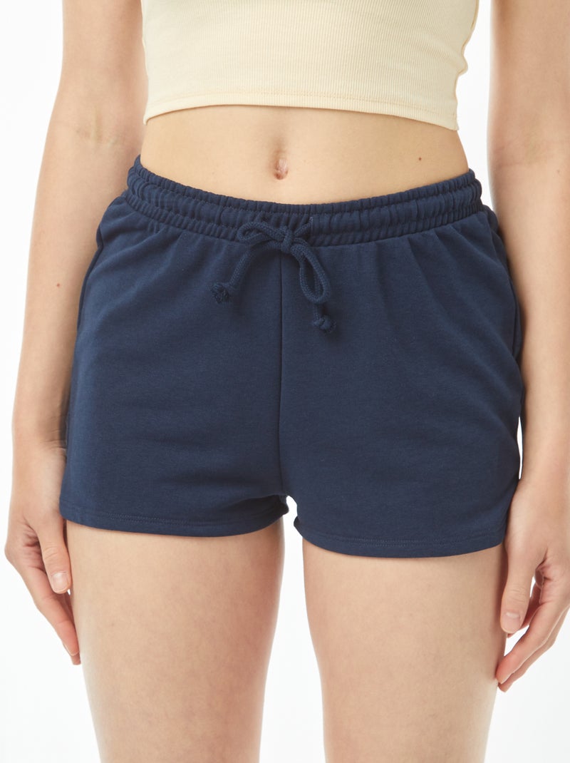 Short court en molleton léger uni Bleu - Kiabi