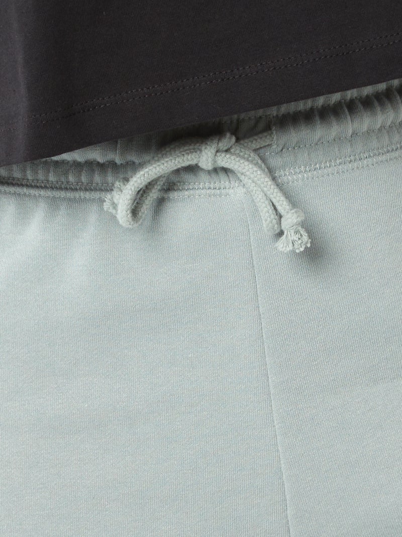 Short court en molleton léger uni Bleu grisé - Kiabi