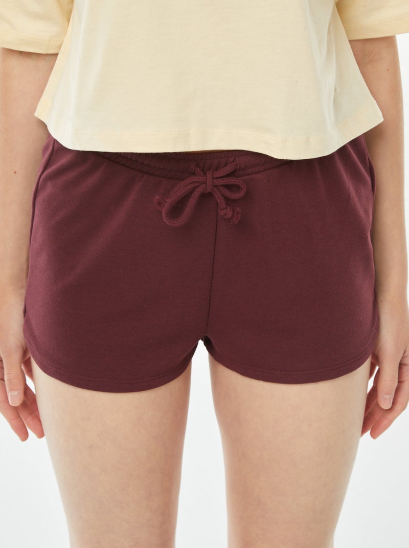 Short court en molleton léger uni Bordeaux - Kiabi