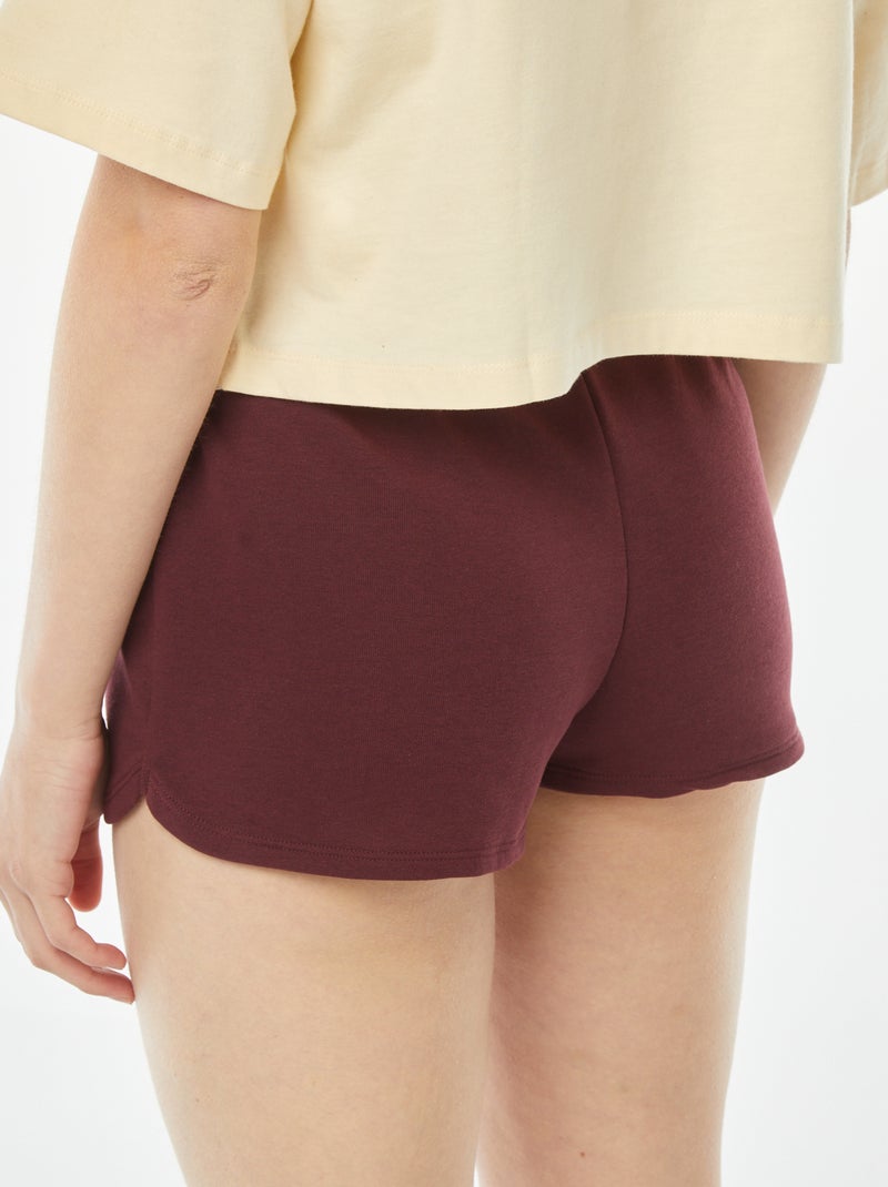 Short court en molleton léger uni Bordeaux - Kiabi