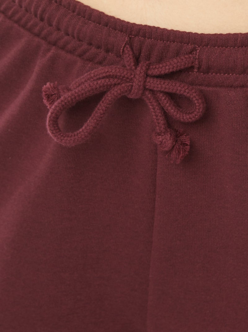 Short court en molleton léger uni Bordeaux - Kiabi