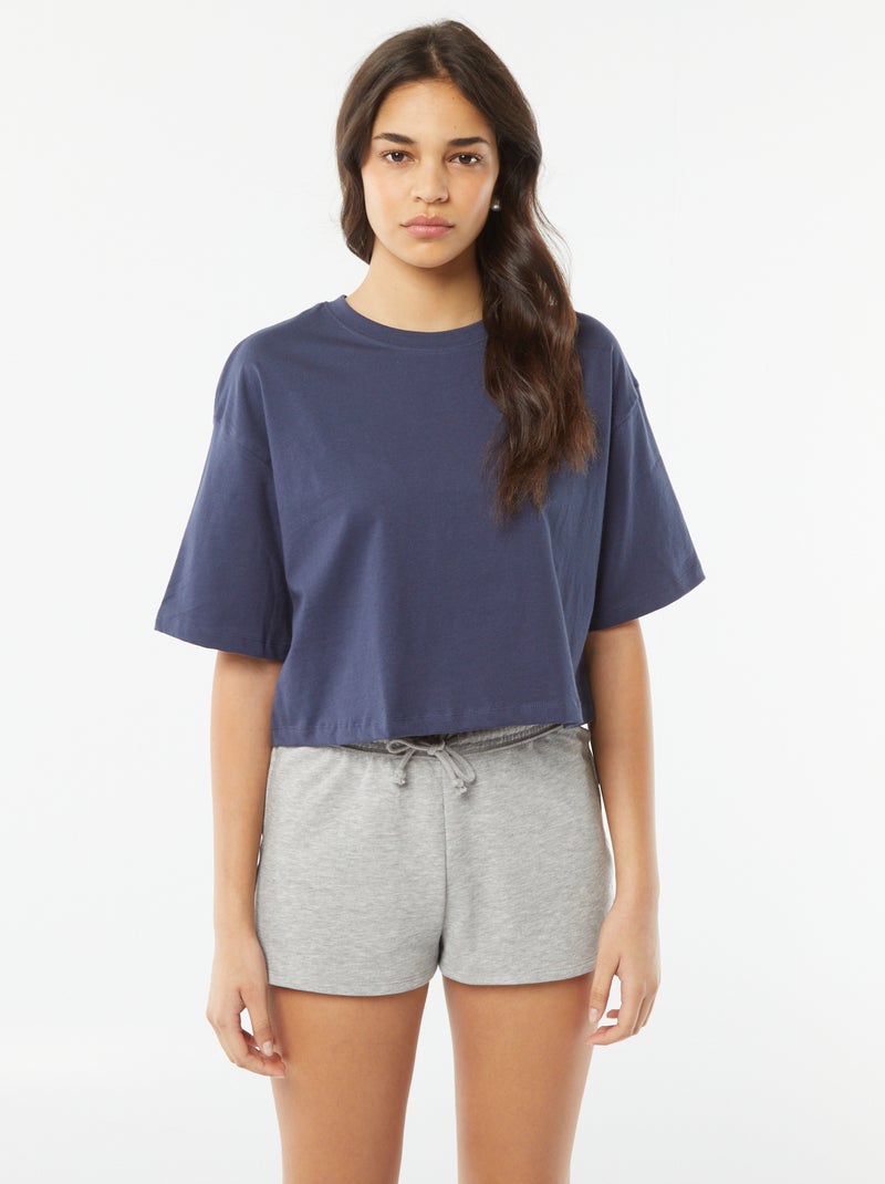 Short court en molleton léger uni Gris - Kiabi