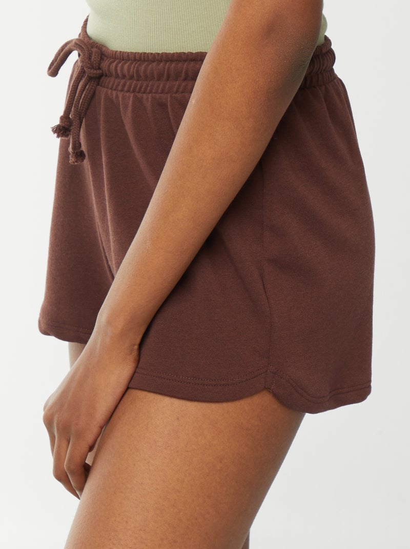 Short court en molleton léger uni Marron - Kiabi