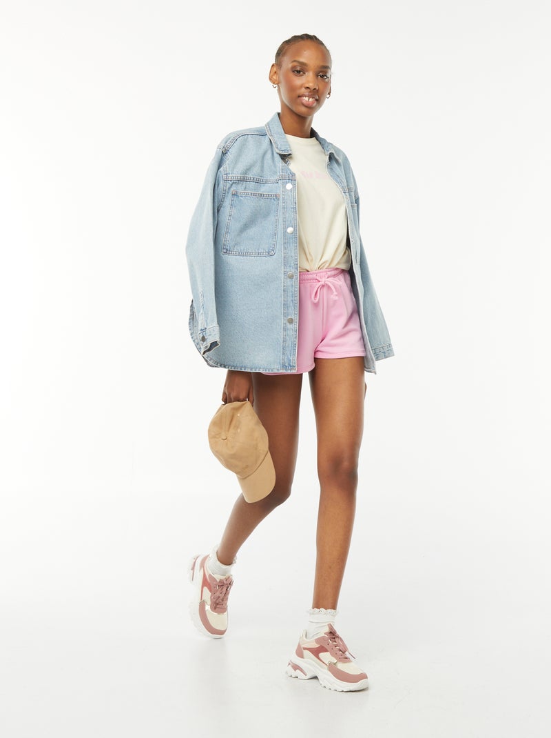 Short court en molleton léger uni Rose - Kiabi