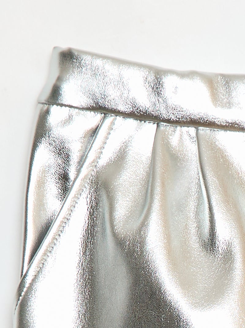 Short court faux cuir Gris - Kiabi