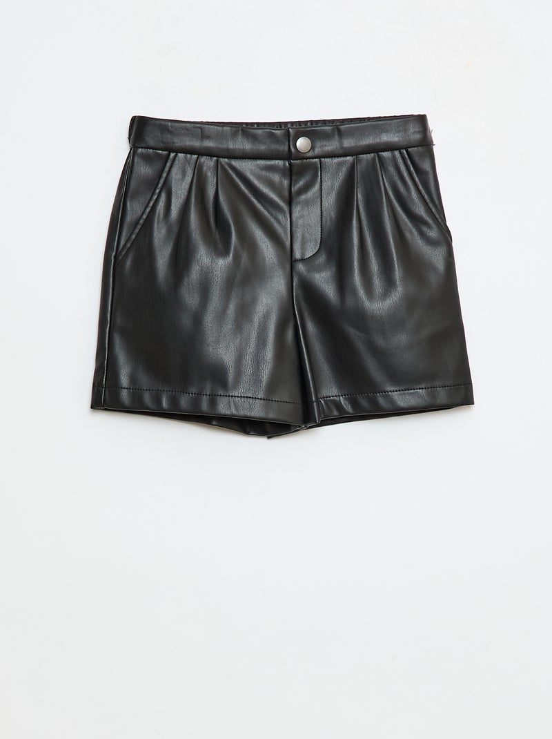 Short court faux cuir Noir - Kiabi