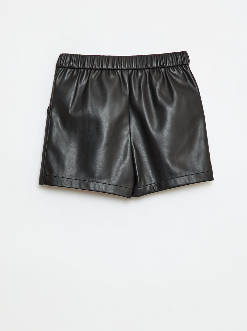 Short court faux cuir Noir - Kiabi