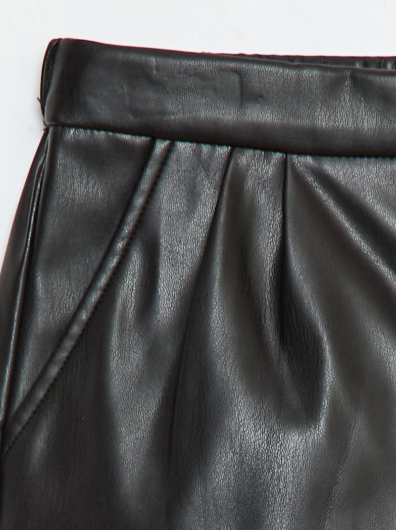 Short court faux cuir Noir - Kiabi