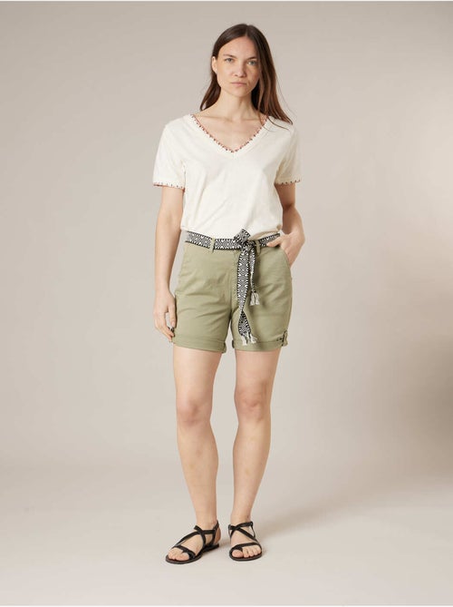 Short court femme en coton stretch 'Deeluxe' - Kiabi