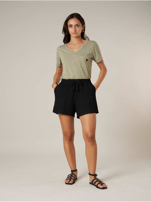 Short court femme gauffré 'Deeluxe' - Kiabi