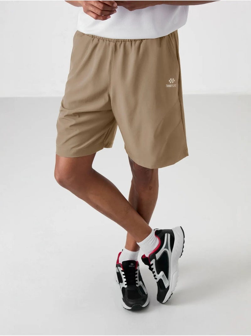Short court homme en tissu tissé à enfiler tommy Kaki - Kiabi