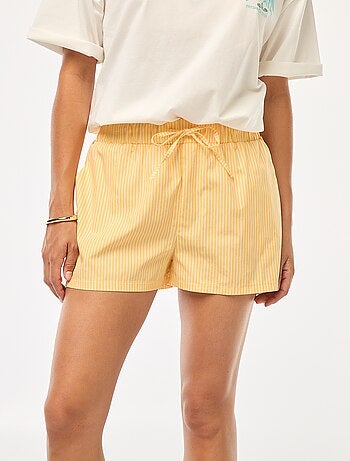 Short court rayé en popeline