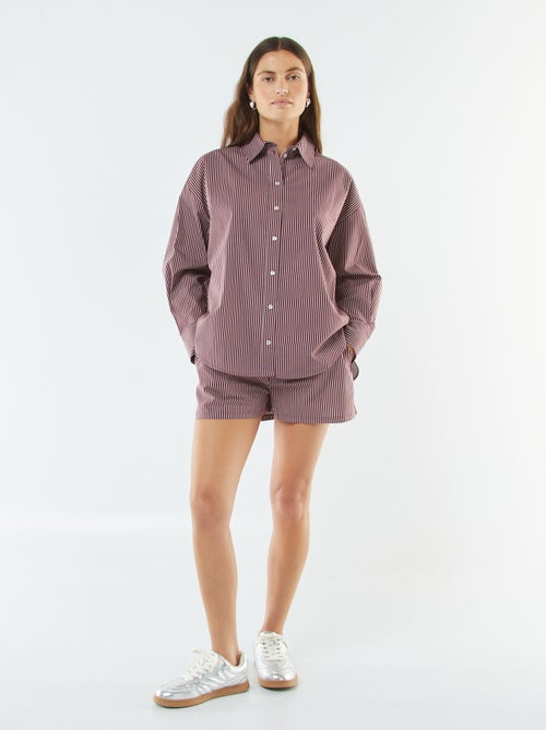 Short court rayé en popeline - Kiabi