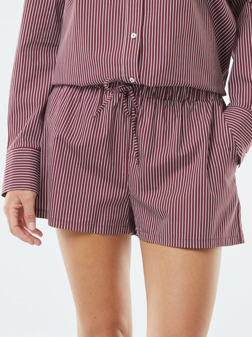 Short court rayé en popeline - Kiabi